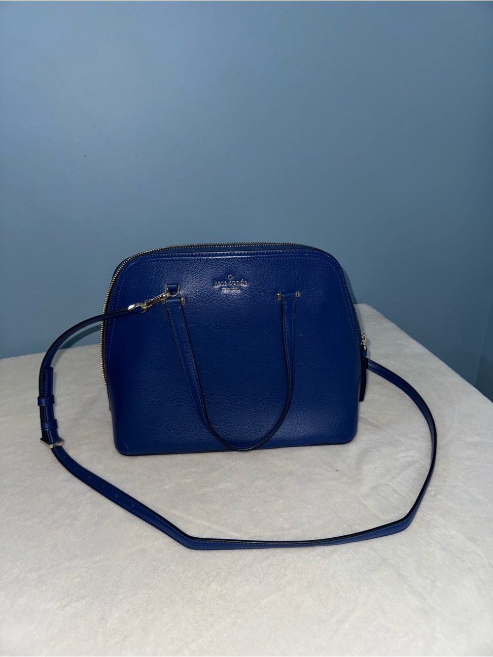 kate spade cobalt blue dome crossbody bag
